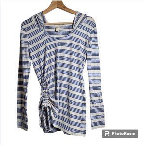 Prana Vinyasa Hooded Striped Long Sleeve T-Shirt Size Small
